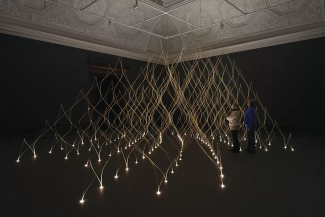 Kengo Kuma's bamboo installation is infused with the scent of Hinoki wood and Tatami mats.