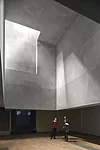Grafton Architects installed a series of sculptural, suspended volumes in the roof.