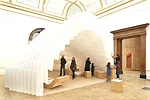 Francis Kéré‘s designed a polypropylene archway into which visitors are encouraged to push plastic straws.