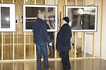 Peter Arnell and Frank Gehry at Milk Gallery, where the architect has curated a show of the businessman's photographs.