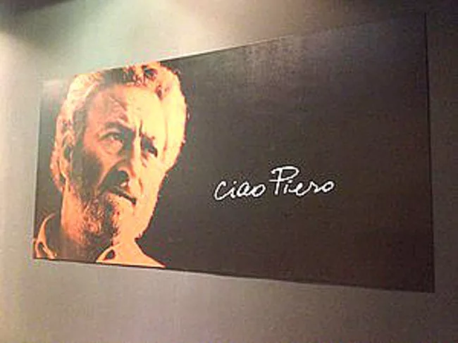 A tribute to B&amp;B founder Piero Busnelli at its showroom. Busnelli died in January.