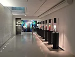 The Carlo Moretti glass exhibit inside the Tadao Ando-designed Duvetica showroom.