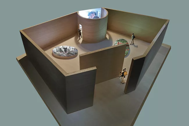 A maquette of Ban's installation for <em>Where Architects Live</em>.