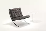 Knoll presented an updated version of Mies’s Barcelona chair with a fuller cushion and softer leathers.