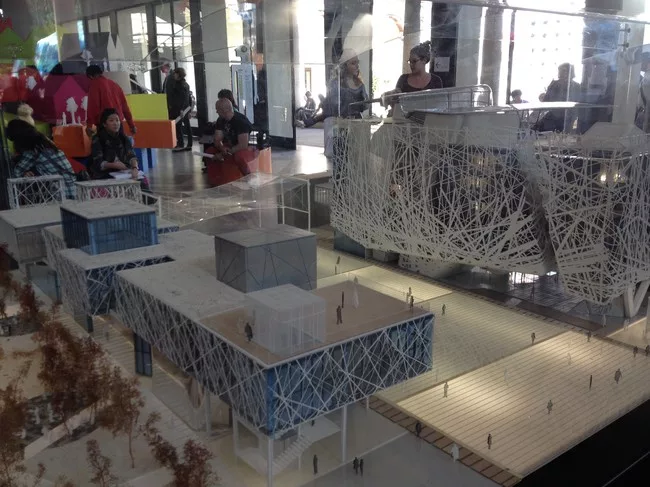 A model of the Italian Pavilion, planned for the Expo Milano 2015, on view during Milan’s Salone del Mobile last week. <br />