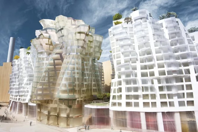 Frank Gehry's design for residential buildings that will be part of London’s redeveloped Battersea Power Station site.