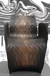 Hexagon walnut chair