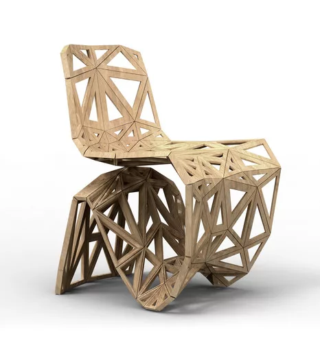 Polygon oak chair