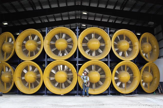 <p class='Standard'>The International Hurricane Research Center in Miami features 12, six-foot tall fans—a virtual Wall of Wind—capable of simulating Category 5 hurricanes to test the perf
