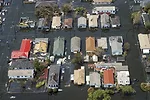 New Orleans, Louisiana, 2005. Flood waters in New Orleans, located below sea level, were slow to dissipate after levees failed during Hurricane Katrina, causing billions in damages.