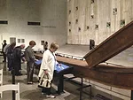 Slurry wall with monitors where visitors can leave their own memories of 9/11. <br />