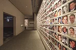 Memorial exhibition with photographs of 9/11 victims.