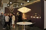 A collection of geometric lighting by Bec Brittain at ICFF.