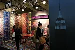 The attention-grabbing booth of Brooklyn-based wallcovering impressarios Flavor Paper.