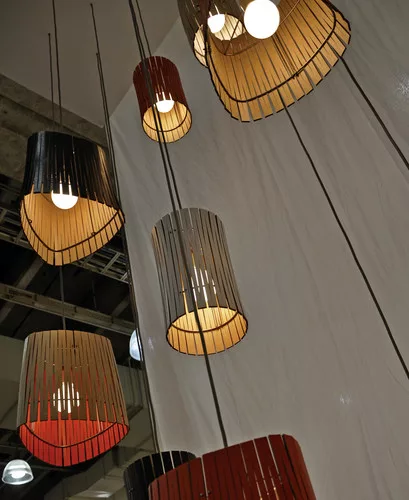 The latest addition to Graypants’ corrugated cardboard lamps, Kerflight is a series of precision die-cut cardboard shades over powder-coated steel frames.