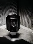 Foscarini's Hexx lamp—designed by a team at Diesel in an ongoing collaboration—exudes light through layers of perforated metal.<br /><div id='_mcePaste'>﻿﻿