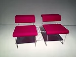 A fuchsia modular seating system by Rita Jiang, on view at ICFF.