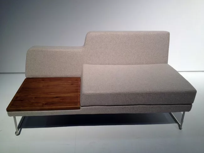 MOSO, a modular sofa designed by Zara Vardanyan, can be easily expanded and reconfigured with extra coffee tables and individual seating units.