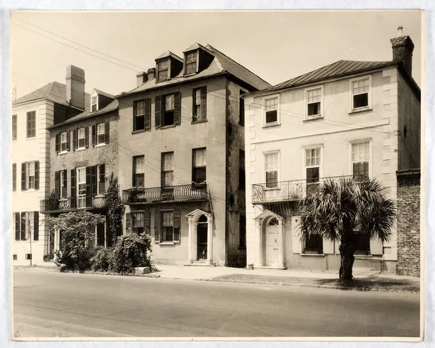 Frances Benjamin Johnston<br /><em>Town Houses,</em> Charleston, SC, 1937<br />gelatin silver print<br />Gift of the Carnegie Library of Pittsburgh, 92.158.10<br />