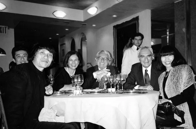 From left: Tadao Ando, Lella Vignelli, Richard Meier, and Massimo Vignelli, in January 1990.