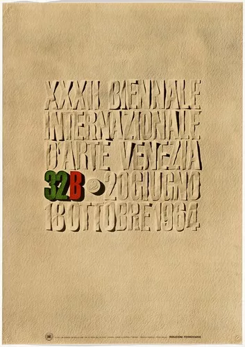 Massimo Vignelli, <em>XXXII Biennale/Internazionale/D'Arte Venezia,</em> 1964.<div id='_mcePaste'>﻿﻿