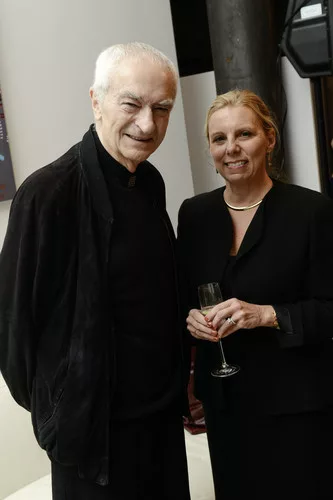 Massimo Vignelli and Architectural Record's publisher Laura Viscusi at the Architecture & Design Film Festival in October 2012.<div id='_mcePaste'>﻿﻿