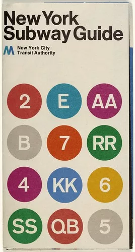 Massimo Vignelli, <em>New York Subway Guide</em>, 1970.