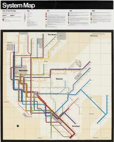Massimo Vignelli, <em>New York Subway Map</em>, 1970.<div id='_mcePaste'>﻿﻿
