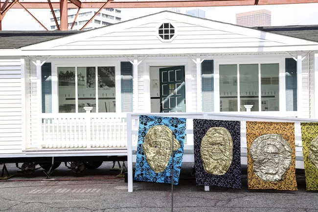 <em>Mobile Homestead</em> was developed by Kelley with Artangel and the Museum of Contemporary Art Detroit as a community space, and is based on the artist's childhood home in the Detroit suburb of We