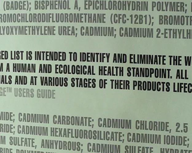 Under the Living Building Challenge, chemical ingredients deemed harmful to the environment and humans limit product choices.<div id='_mcePaste'>﻿﻿