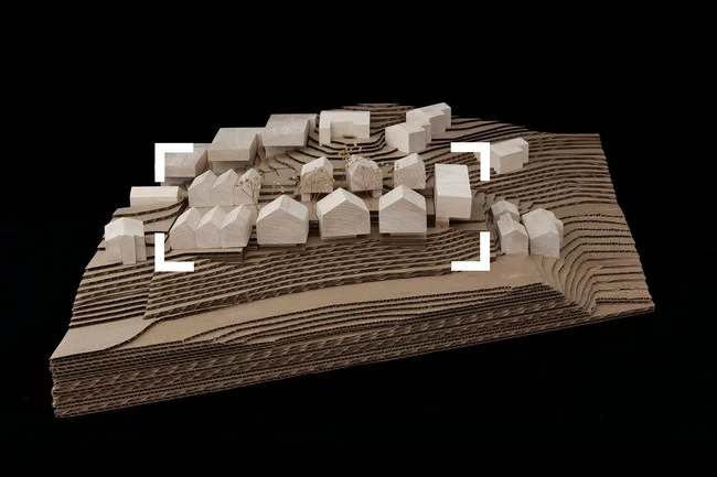 A model of the Blackbirds development, designed by Barbara Bestor, in Echo Park, Los Angeles.