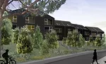 The development includes 18 residential units on a one-acre lot.
