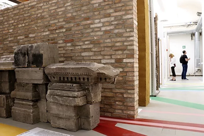 The Wall gallery begins with a 17th-century stone wall and ends with a kinetic wall by Barkow Leibenger.