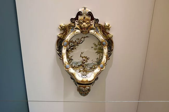 In the Toilet gallery, an 18th century baroque urinal.