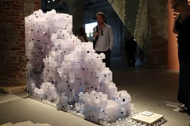 Lucia Allais served as historian/curator and MOS (Michael Meredith and Hilary Sample) were the architects of <em>Legible Pompeii,</em> which features ersatz artifacts frozen in resin that represent th