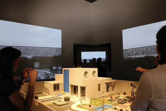 Special Mention from the Jury: The French pavilion's <em>Modernity: Problem or Menace</em>, which includes a model of Villa Arpel, the house famously seen in Jacques Tati's 1959 film <em>Mon Oncle</em
