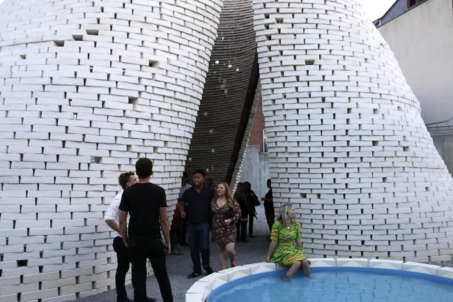 The Living's installation, <em>Hy-Fi</em>, in the courtyard at MoMA/P.S.1 in Queens, New York.<div id='_mcePaste'>﻿﻿