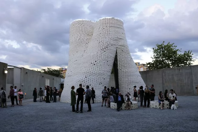 The Living's installation, <em>Hy-Fi</em>, in the courtyard at MoMA/P.S.1 in Queens, New York.