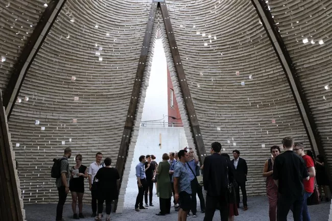 The Living's installation, <em>Hy-Fi</em>, in the courtyard at MoMA/P.S.1 in Queens, New York.