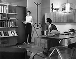 Elaine and Alvin Lustig, Sunset Office, 1949.<br />