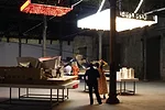 Work by Philippe Parreno illuminates models.<br /><div id='_mcePaste'>﻿﻿
