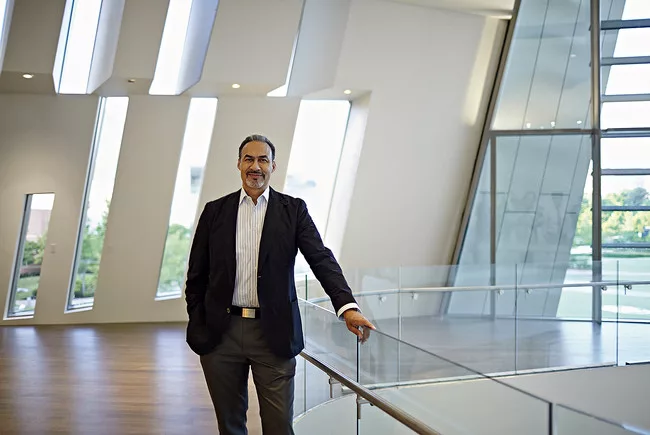 Phil Freelon at the Center, which he designed with HOK.<div id='_mcePaste'>
