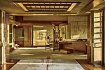 The restorers brought back the sheen of the interior with cosmetics-grade, crushed mica.