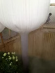 The nylon fabric balloons conceal poles connected to underground air pipes that keep them inflated.