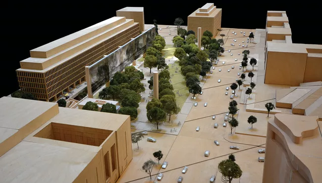 The proposed northern singular columns are now set back more than 47 feet from the Independence Avenue right of way.