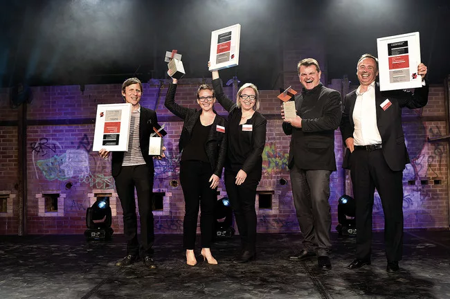 The North American recipients of the Holcim Awards (left to right): David Benjamin, Caitlin Taylor, Amy Mielke, Kai-Uwe Bergmann, and Matthijs Bouw. <br /><div id='_mcePaste'>﻿﻿