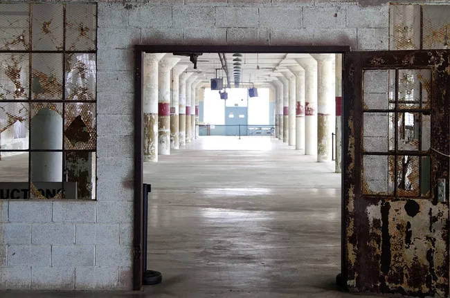 The first floor of Alcatraz's New Industries Building.