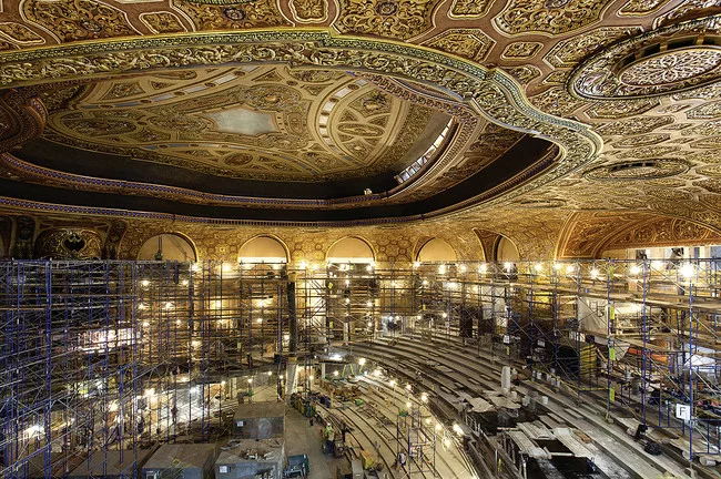 The theater under renovation.