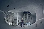 Toyo Ito at the theater construction site.