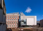 The Harvard Art Museums, during renovation and expansion, showing the new addition.